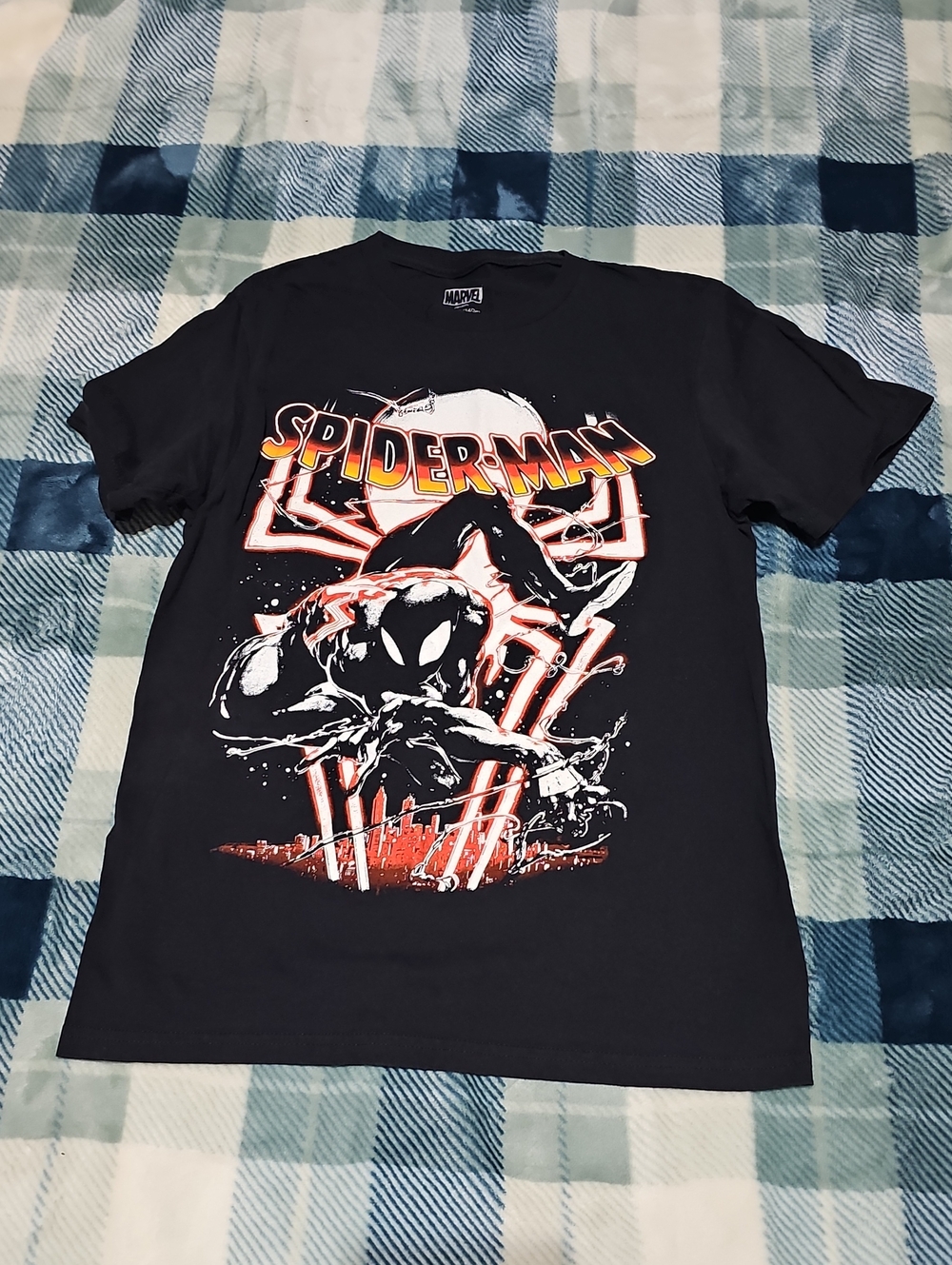 Marvel Spider-Man Graphic Tee - Black with Red & Orange Accents